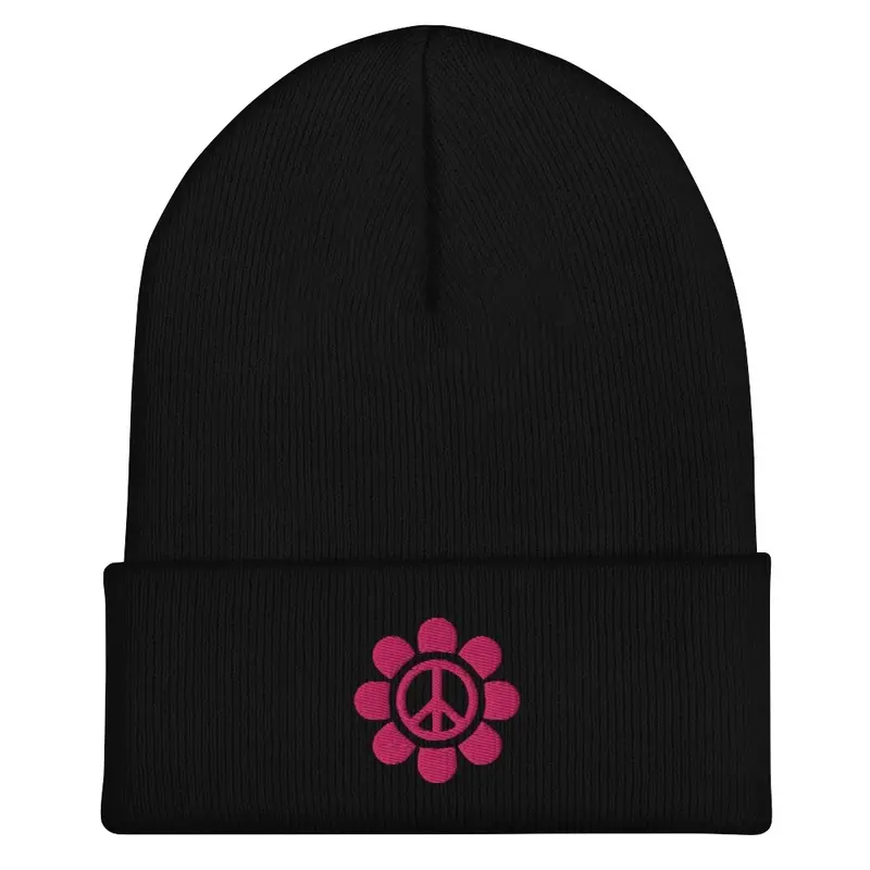 Peace Beanie ~ Pink