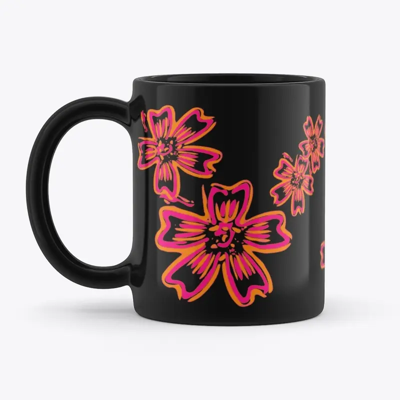 Neon Floral Mug